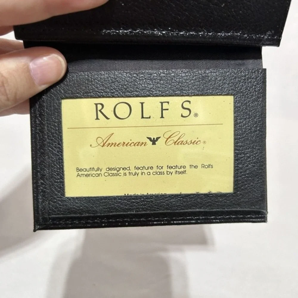 Rolfs Men's Royal Crest Trifold Wallet Genuine Leather Compact Classic Black New